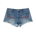 passenger princess -Women's Vintage Wash Raw Hem Denim Shorts