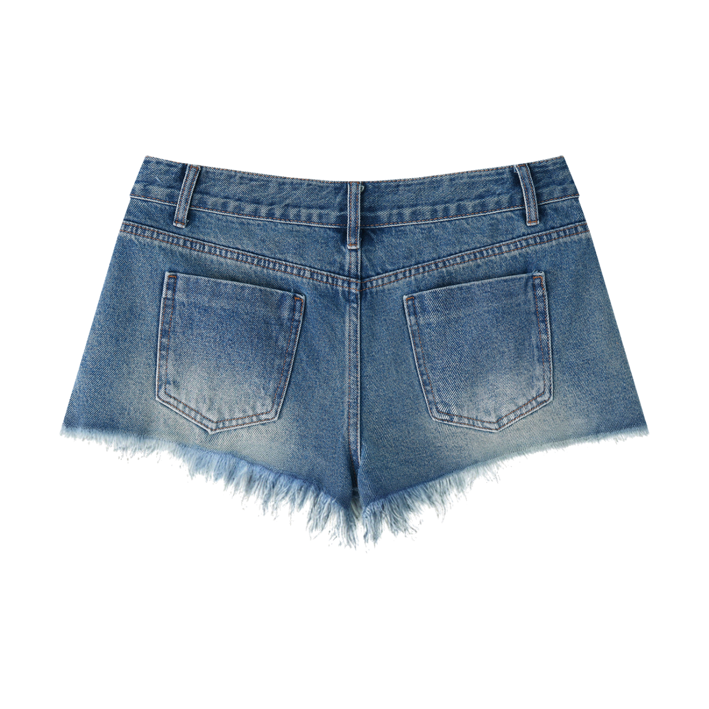 passenger princess -Women's Vintage Wash Raw Hem Denim Shorts